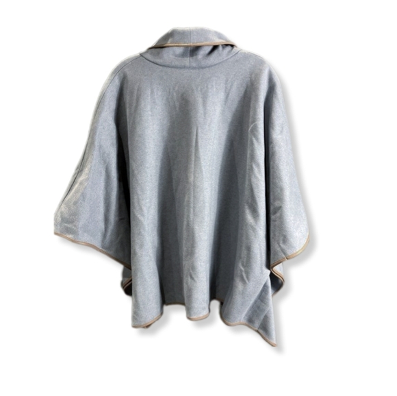 Tuckernuck Slate Leather Trim Funnel Piper Poncho - Picture 10 of 11